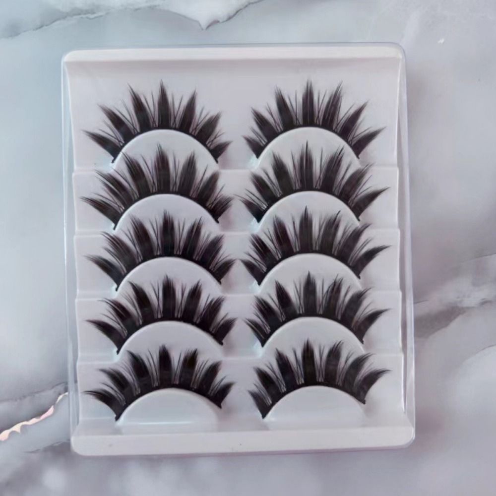 Eyelash Extension Cat Eye Wispy - Natürliche Wet-Look Manga-Wimpern, Cat-Eye-Make-up, Feenartige Cluster-Wimpern,