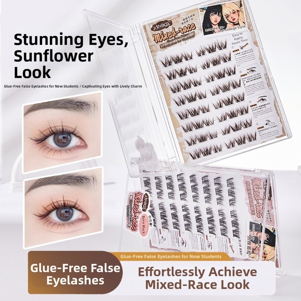 Eyelash Extension No 8 - Dicke Selbstklebende Falsche Wimpern im Comic-Stil