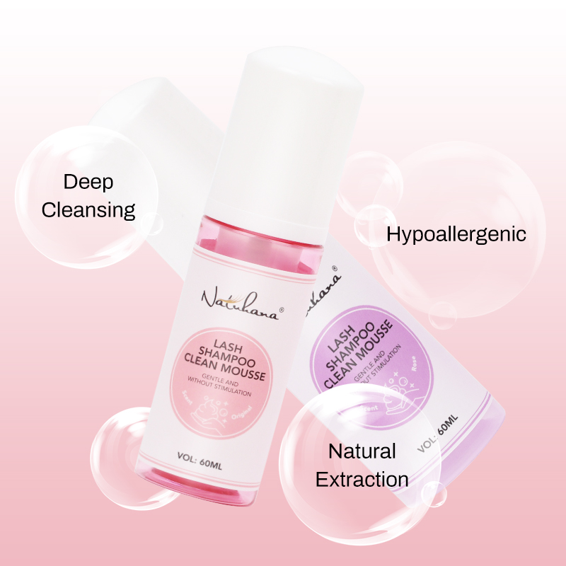 Eyelash Extension No 9 - NATUHANA 60 ml sanftes Wimpernreinigungsmousse, keine