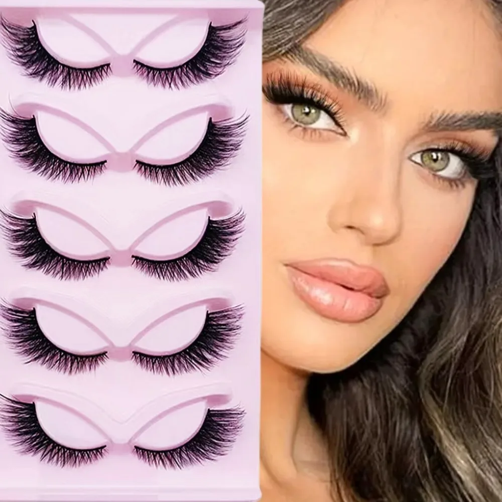 Eyelash Extension Cat Eye Wispy - 5 Paar Katzenaugen-Wimpern, dünne künstliche Wimpern,