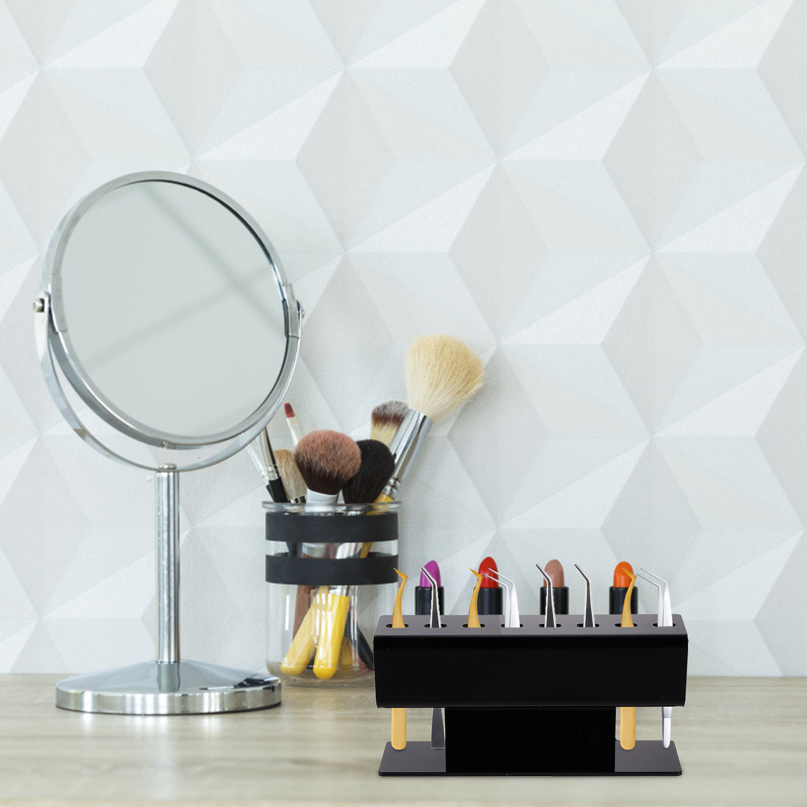 Eyelash Extension No 8 - Organizer für Wimpernverlängerungs-Pinzetten, Acryl-Aufbewahrungsständer mit 8