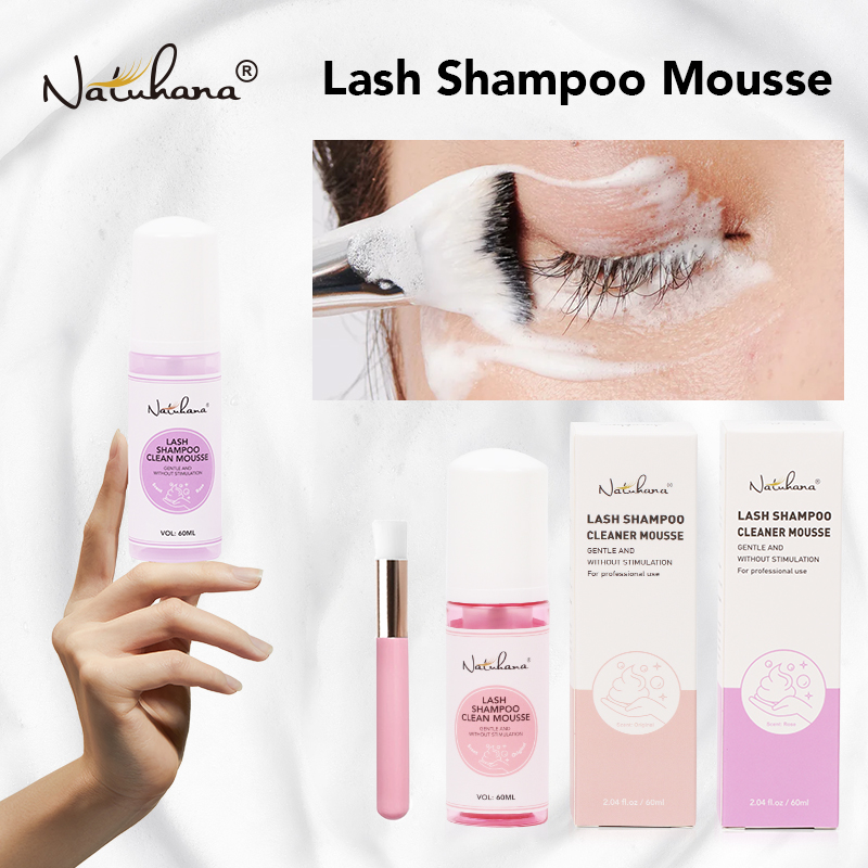 Eyelash Extension No 9 - Natuhana 60 ml Wimpernverlängerungsshampoo Mousse Falsche