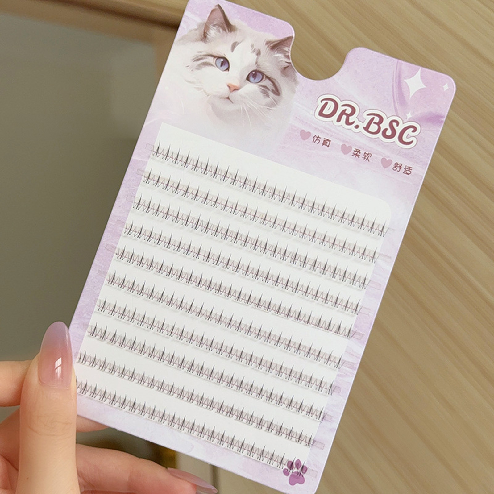 Eyelash Extension Korean Style - Falsche Wimpern mit dünnem Band unten